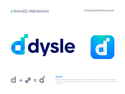 dysle - Letter d Tech Logo branding computer creative logo design icon logo logotype modern logo software logo startup logo symbol tech tech company tech logo technology technology logo