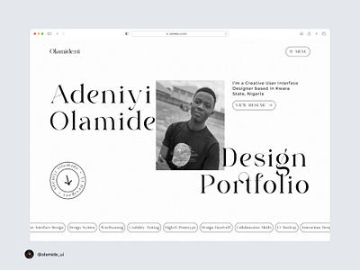 UI/UX DesignyPortfolio Website Deisgn desktop figma design landing page portfolio portfolio design portfolio website ui ui design uiux user interface website