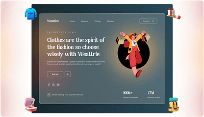 WeAttire - E-Commerce Landing Page Ui adobe xd dashboards design trends figma landing pages mobile application ui webapps