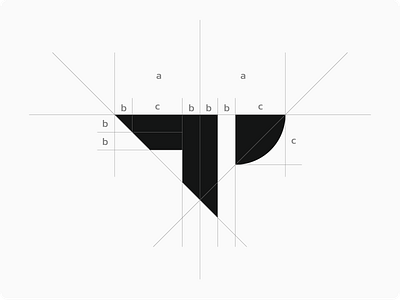 Transcendent Productions | Logo Construction arrow brand identity branding clever letter t logo logo construction logo design logotype minimalism minimalist logo monogram proportions