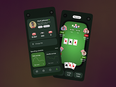 Poker App Concept app card game design gambling gambling app mobile poker poker app ui