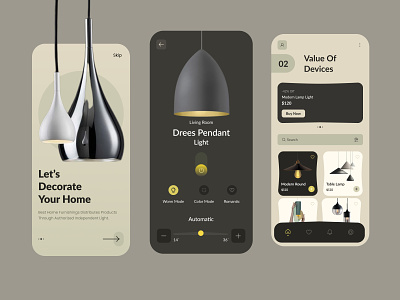 Smart Home Lighting App android app branding design e commerce interior ios iot iphone lighiting light mobile interaction mobile interface mobile ui online purrweb shop smart light ui ux