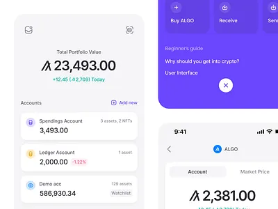 Crypto Wallet app clean crypto interface space spacing ui ux wallet white