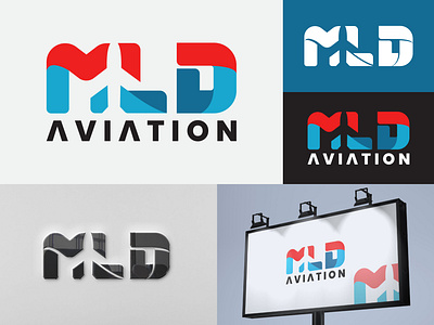 Logo MLD Aviation brand identity branding logo mld logo negative space plane logo