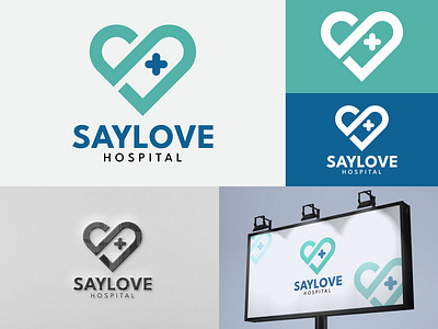 Logo Saylove Hospital brand identity branding hospital logo logo love logo s logo