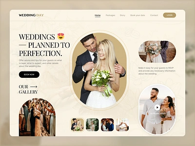 WEDDING DAY Website clean creative design dribbble figma interface landing page love marriage minimal service startup typography ui ux web web design website wedding wedding service