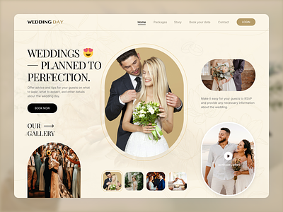 WEDDING DAY Website clean creative design dribbble figma interface landing page love marriage minimal service startup typography ui ux web web design website wedding wedding service