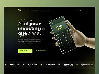 Crypto Landing Page ๐ banking bitcoin coin crypto cryptocurrency dark mode ethereum finance full page investing landing landing page market marketplace nft swap ui ux web website