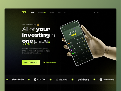 Crypto Landing Page 🚀 banking bitcoin coin crypto cryptocurrency dark mode ethereum finance full page investing landing landing page market marketplace nft swap ui ux web website