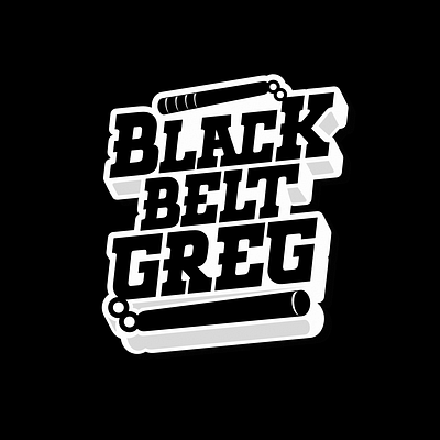 Black Belt Greg Logotype 3d branding classic design dj funk graphic design hiphop illustration logo logotype martial music serif street typography urban vector weapon