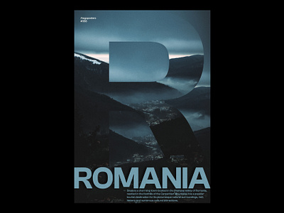 058 Romania 36daysoftype blue branding cartaz clean design graphic design grid landscape layout letter r photoshop poster r romania type type design type designer types typography
