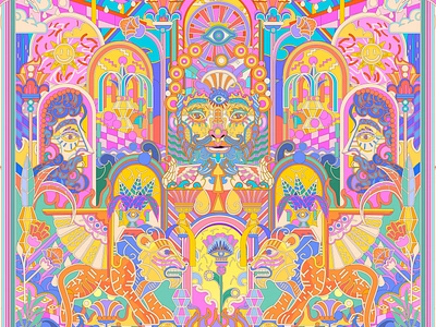 jungle adobe art artwork bold cubisme dessin details edition floral geometric graphic design graphisme illustration illustrator nature print psychedelic sunshine vector yoaz