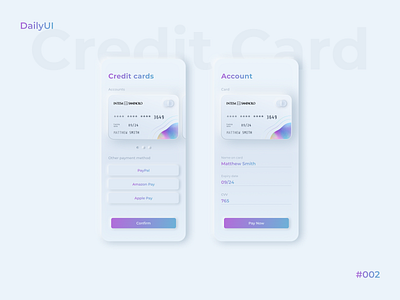 DailyUI #002 - Credit Card Checkout ⚡️ app branding card credit dailyui dailyuichallenge design illustration neumorphism ui vector
