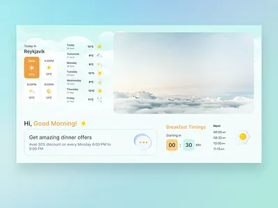 Digital Signage UI Design hotel signage ui ux weather