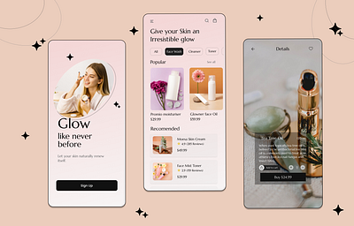 Skin Care app design figma freepik graphic design illustration mobile application photoshop skin application skin care app ui skin care product design skincare app skincare routinue ui uiux ux