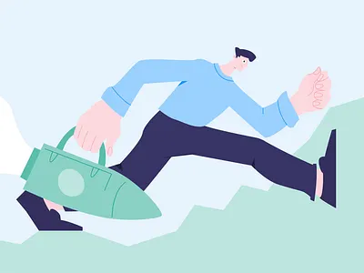 I'm coming for success boy brandillustration branding business design digitalart digitalillustration flat flatillustration graphic design grow illustration man success tech vector