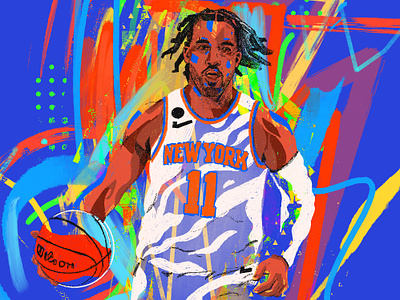 Jalen Brunson - NYK basketball brunson character illustration illustrator nba nba playoffs new york new york knicks people portrait portrait illustration procreate