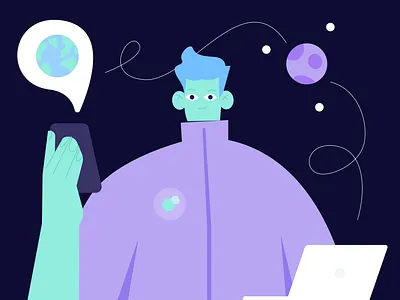 Space communication alien brandillustration branding business communication design digitalart digitalillustration graphic design illustration marketing space vector