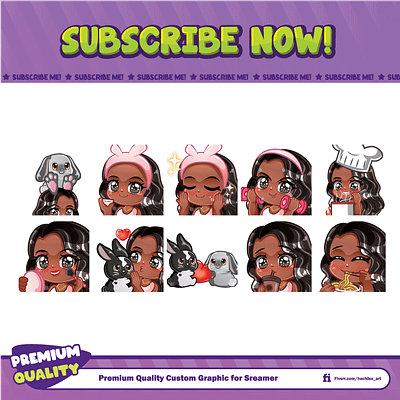 Chibi Girl Twitch Emotes design discord emotes facebook emotes illustration logo loyalty badges sub badges sub emotes twitch emotes youtube emotes