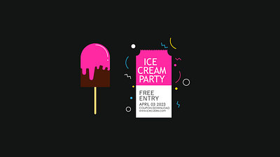 ICe cream party animation branding graphic design logo