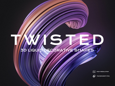Abstract 3D Twisted Shapes 3d 3d render abstract cinema 4d curved objects decoration decorative isolated png liquid objects png shapes transparent background twisted shape