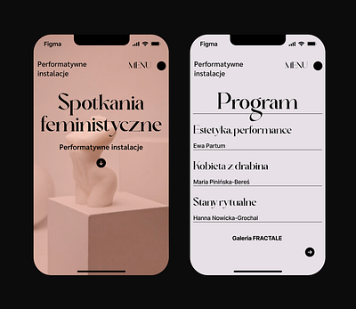 Spotkania feministyczne, Mobile App design design typography ui ux