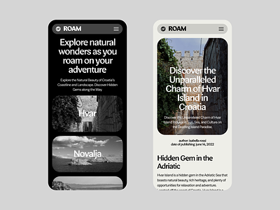 Roam - Lifestyle Magazine architecture layout lifestyle magazine mobile neue montreal pangram typography web