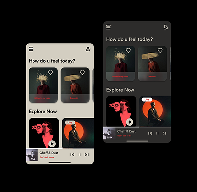 Mood based music player design ui ux