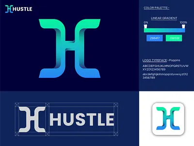 Hustle - Logo Design, H logo Design atik mansur best logo brand identity branding branding design business card business logo company identity company identity kit company logo creativelogo graphic design letter h letter h logo logo logo design logobrand logofolio modern logo modern logo design