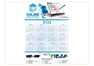 Nalane Industries 2023 Calendar branding graphic design logo