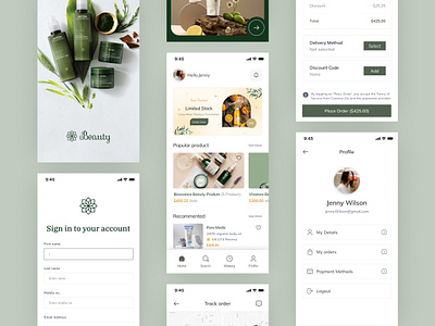 E-commerce Beauty App app beauty clean app e commerace minimal mobile app product app ui ux