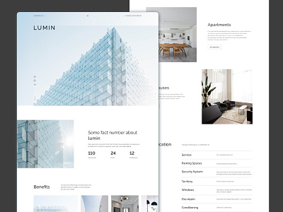 Lumin premium segment apartments landing page apartments branding design figma landing landing page premium segment real estate ui uiux web web design