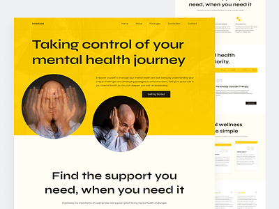 InnerEase | Mental Health Platform branding design hospital landing page medicine mental mental health ui uiux uiuxdesign ux website