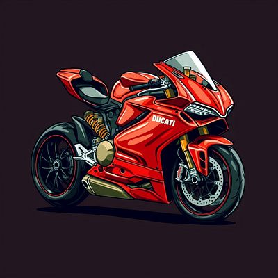 Ducati Dreams: A Vector Illustration of the Iconic Bike bike illustration ducati ducati art ducati bike ducati bike illustration engine illustration moto motoart motorbike motorcycle red bike superbike vector vector art vehicle