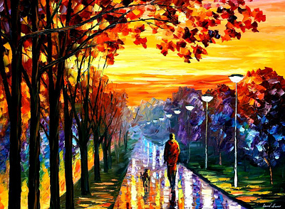 EVENING STROLL — oil painting on canvas leonidafremov