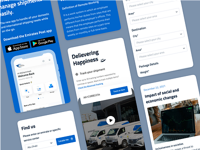 Emirates Post website redesign – Responsive mobile screens design ui ux