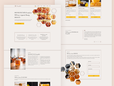 The hive honey shop website bee design figma honey minimalistic onlineshop shop ui design webdesign website yellow