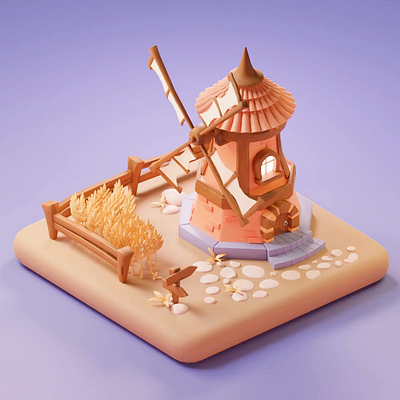 Windmill - Blender 3D 3d 3d illustration animation isometric windmill