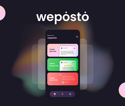Weposto Post Maker Mobile App UI Design apple branding clean clean design design illustration ios app logo splash screen ui