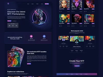 NFT Landing page(Website) 3d animation app branding car design graphic design illustration landing page logo nft ui
