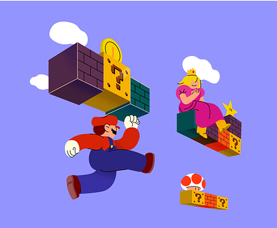 Mario bounce chara character design guy illustration mario nintendo