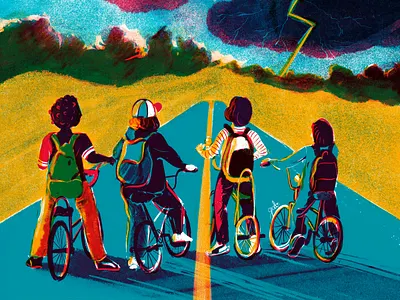 Stranger Things Fan Art art drawing fan art fan poster illustration procreate riso stranger things