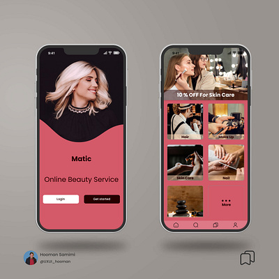 Matic Online Beauty Service app beauty branding graphic design hair make up makeup nail online service skin spa typography ui ux