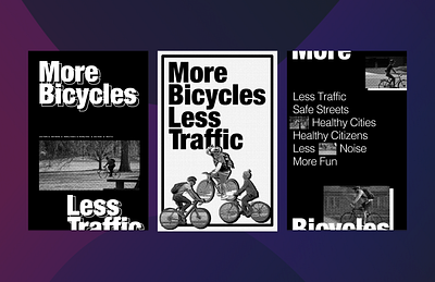 More Bicycles Less Traffic bike design poster streetphotography