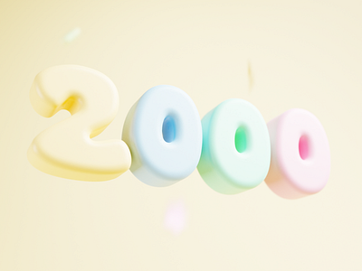 2000 Followers! 😍 3d 3d art animation motion graphics pastel