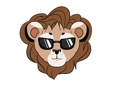 a lion 2d animals characters design graphic design illustration print