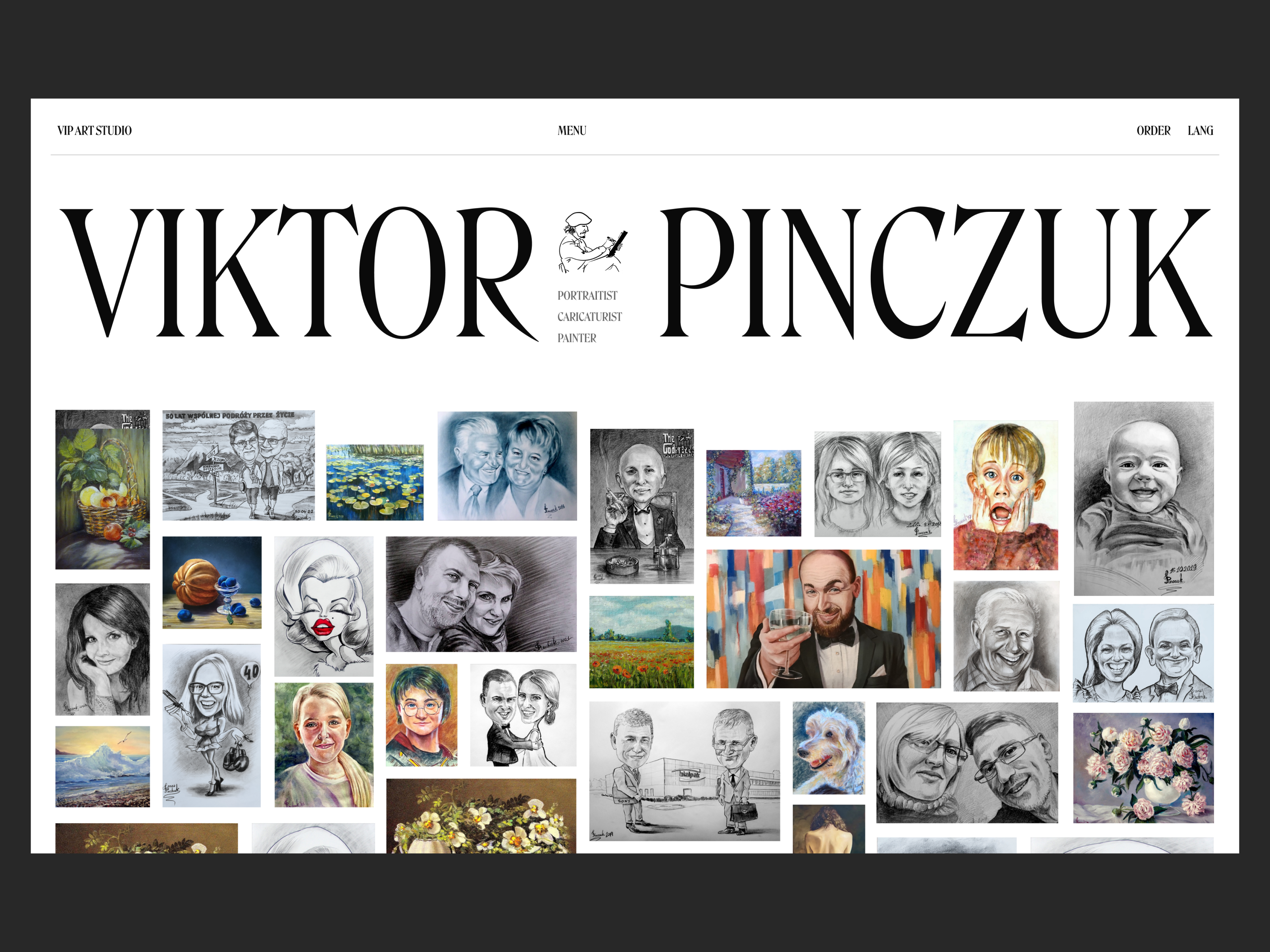 VIP ART STUDIO – WEBSITE PORTFOLIO artist cms design minimal minimalist modern nocode portfolio ui ux web design website