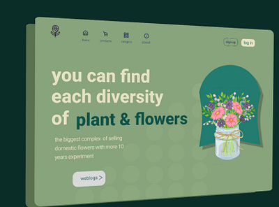 domestic plant & flower 3d flower graphic design illustration plant u ui ux web web design