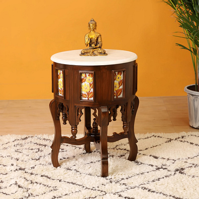 Elevate Your Space with a Stunning Teakwood End Table handcrafted furniture online home decor stores teak wood furniture