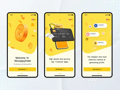 Copytrader App app design forex illustration tradding typography ui ux